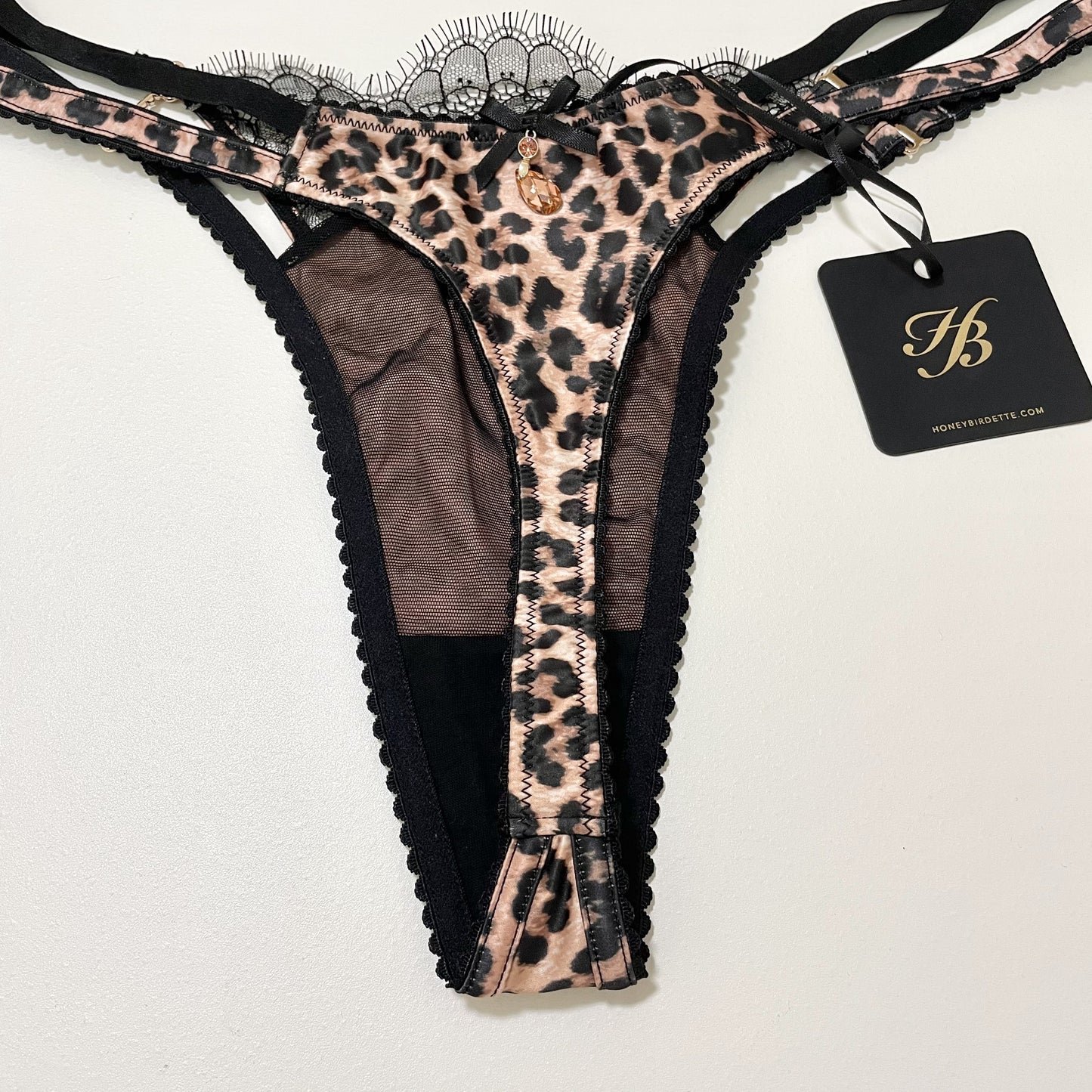 Honey Birdette ショーツ L 下着 Tバック ヒョウ柄 レディース