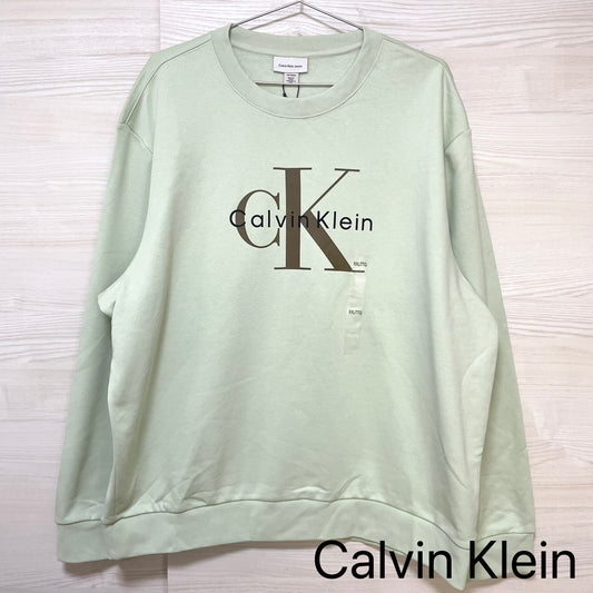 Calvin Klein Jeans カルバンクライン ジーンズ トレーナー XXL 長袖 ロゴ CK プリント 緑 グリーン