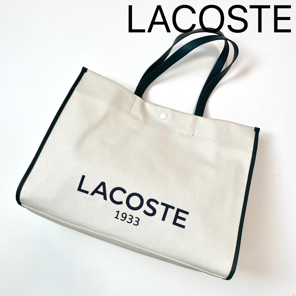 LACOSTE ラコステ バッグ レディース ヘリテージキャンバス テニススタイルトートバッグ カジュアル 大きめ 綿 ベージュ
