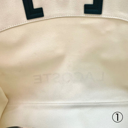 LACOSTE ラコステ バッグ レディース ヘリテージキャンバス テニススタイルトートバッグ カジュアル 大きめ 綿 ベージュ