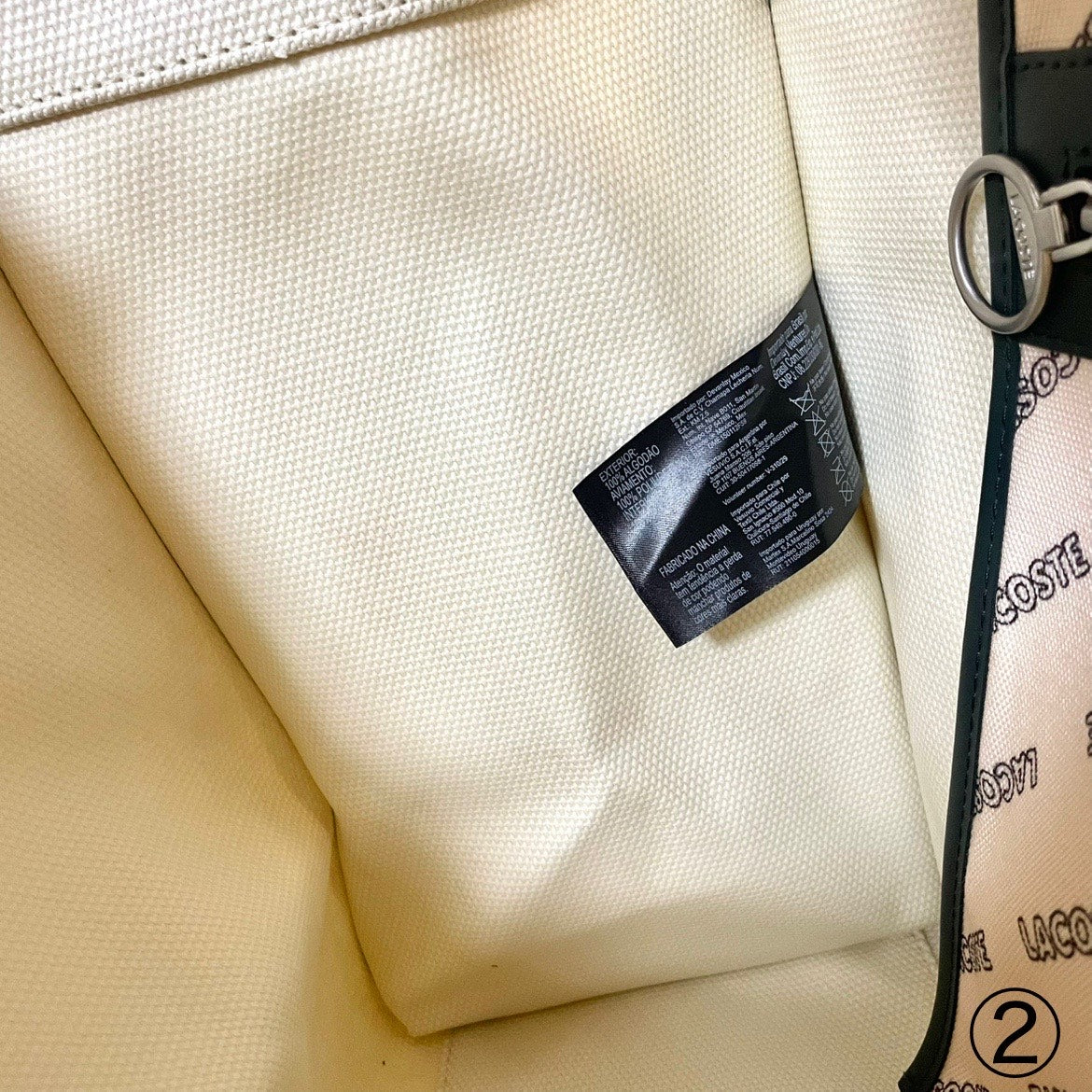 LACOSTE ラコステ バッグ レディース ヘリテージキャンバス テニススタイルトートバッグ カジュアル 大きめ 綿 ベージュ