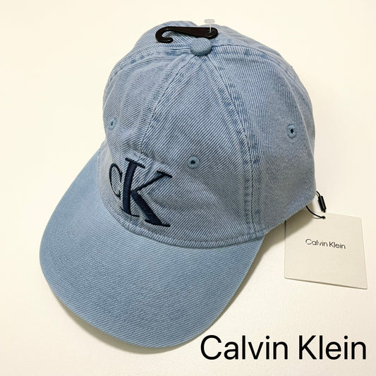 Calvin Klein カルバンクライン キャップ ベースボール 帽子 ONE SIZE デニム 刺繍 ロゴCK レディース 青