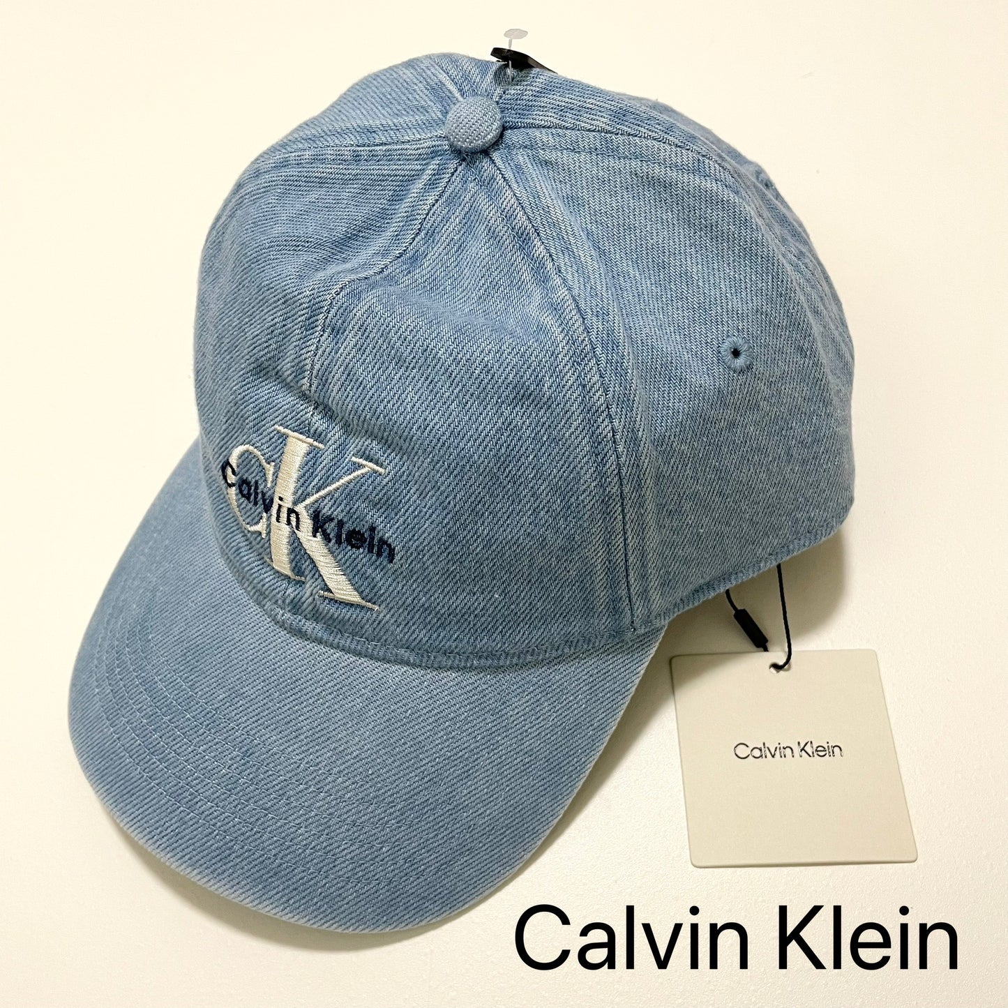 Calvin Klein カルバンクライン キャップ ベースボール 帽子 ONE SIZE デニム 刺繍 ロゴCK レディース 青