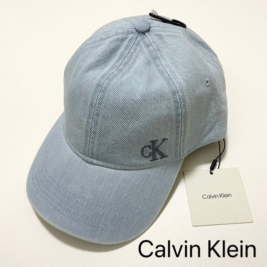 Calvin Klein カルバンクライン キャップ ベースボール 帽子 ONE SIZE デニム 刺繍 ロゴCK レディース 青