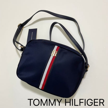 TOMMY HILFIGER トミーヒルフィガー ショルダーバッグ 斜め掛け ミニバッグ レディース ナイロン シンプル ネイビー