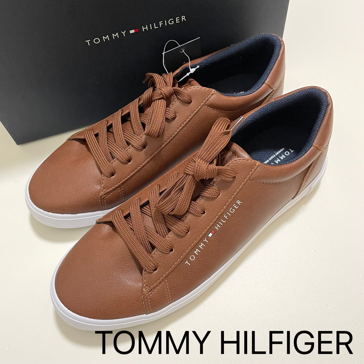 TOMMY HILFIGER トミーヒルフィガー スニーカー 27cm レースアップ メンズ 靴 シューズ おしゃれ 茶 ブラウン