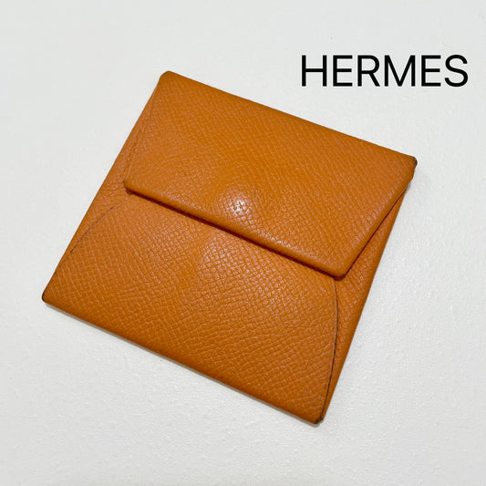HERMES エルメス コインケース 小銭入れ バスティア エバーカラー シンプル レディース オレンジ 美品 中古