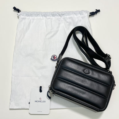 MONCLER モンクレール ショルダーバッグ クロスボディ キルティング 斜め掛け レザー シンプル 黒 ブラック 新品未使用