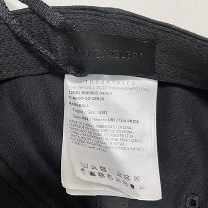MONCLER モンクレール ベースボーキャップ 帽子 ロゴ シンプル プリント メンズ レディース 黒 ブラック 新品未使用