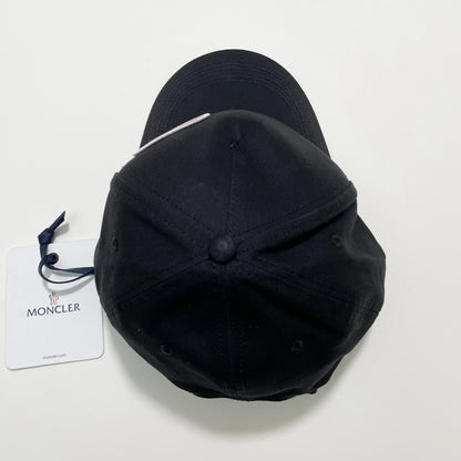 MONCLER モンクレール ベースボーキャップ 帽子 ロゴ ワッペン ハート シンプル おしゃれ 黒 ブラック 新品未使用