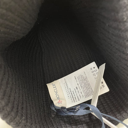 MONCLER モンクレール ニットキャップ ニット帽 帽子 ロゴ ユニセックス 刺繍 メンズ レディース ブラック 新品未使用