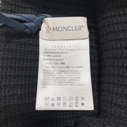 MONCLER モンクレール ニットキャップ ニット帽 帽子 ロゴ ユニセックス 刺繍 メンズ レディース ブラック 新品未使用