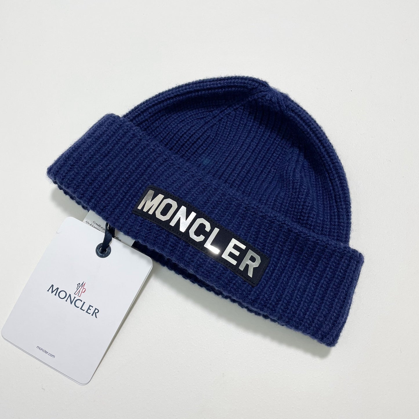 MONCLER モンクレール ニットキャップ ニット帽 帽子 ロゴ ユニセックス メンズ レディース 紺 ネイビー 新品未使用