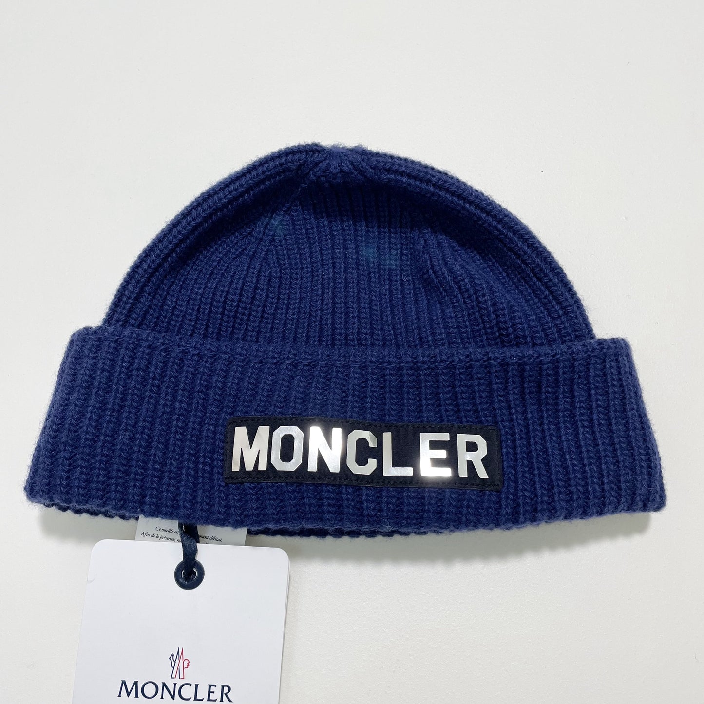 MONCLER モンクレール ニットキャップ ニット帽 帽子 ロゴ ユニセックス メンズ レディース 紺 ネイビー 新品未使用