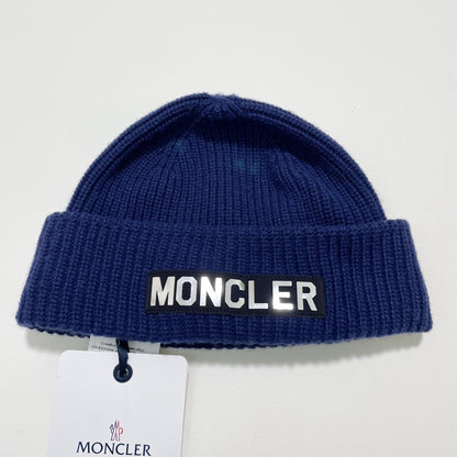 MONCLER モンクレール ニットキャップ ニット帽 帽子 ロゴ ユニセックス メンズ レディース 紺 ネイビー 新品未使用