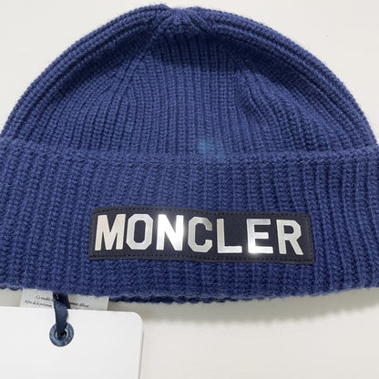 MONCLER モンクレール ニットキャップ ニット帽 帽子 ロゴ ユニセックス メンズ レディース 紺 ネイビー 新品未使用