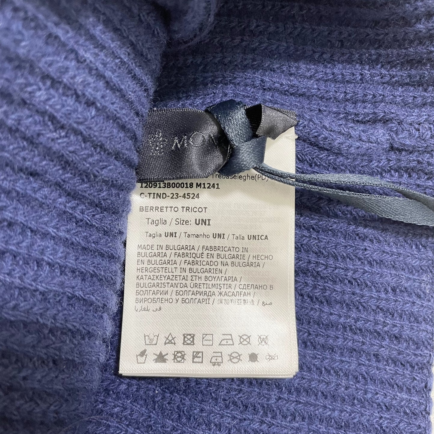 MONCLER モンクレール ニットキャップ ニット帽 帽子 ロゴ ユニセックス メンズ レディース 紺 ネイビー 新品未使用