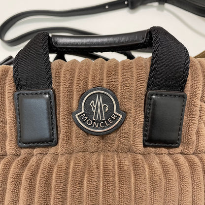 MONCLER モンクレール ショルダーバッグ ハンドバッグ コーデュロイ ダウン ミニバッグ レディース ブラウン 新品未使用