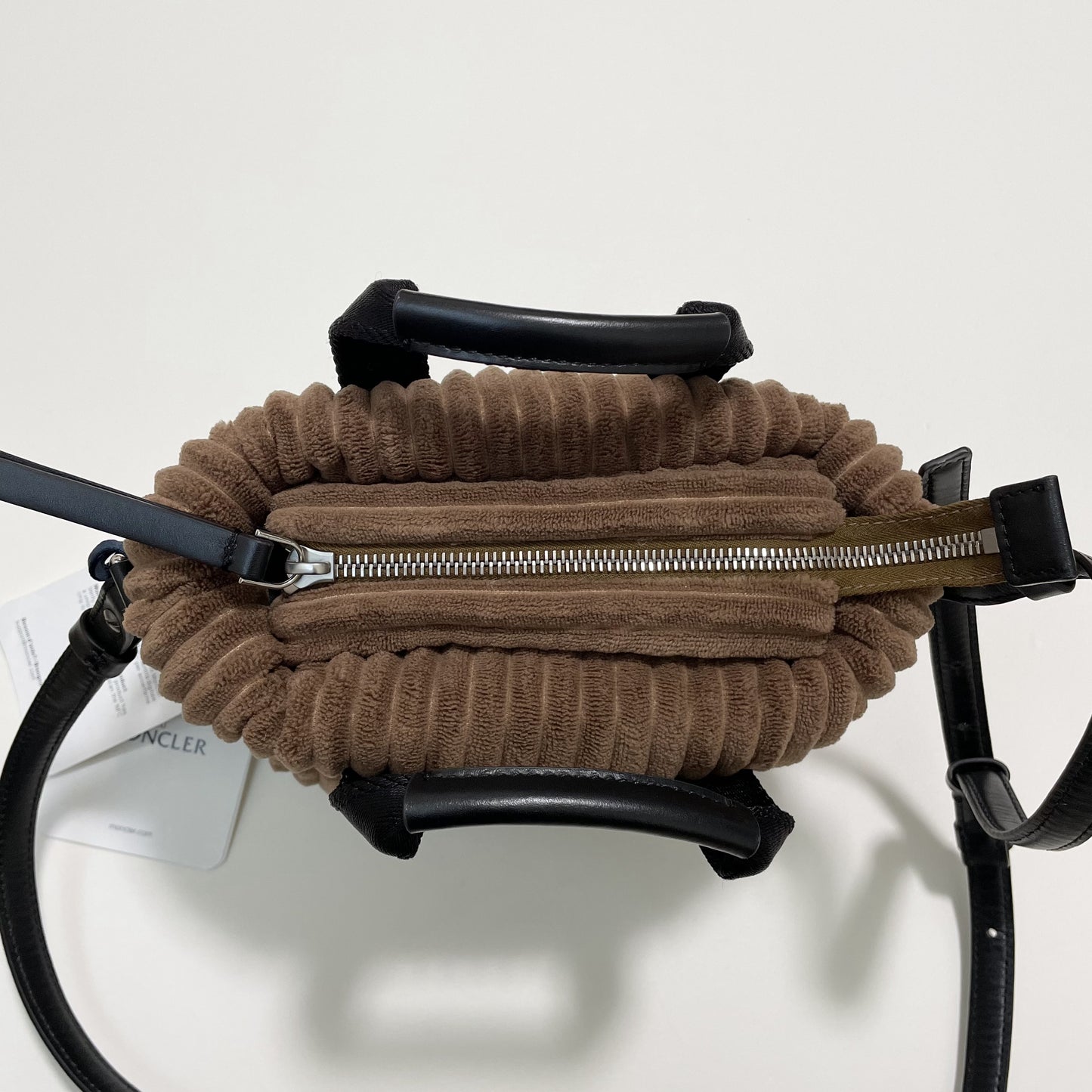 MONCLER モンクレール ショルダーバッグ ハンドバッグ コーデュロイ ダウン ミニバッグ レディース ブラウン 新品未使用