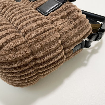 MONCLER モンクレール ショルダーバッグ ハンドバッグ コーデュロイ ダウン ミニバッグ レディース ブラウン 新品未使用