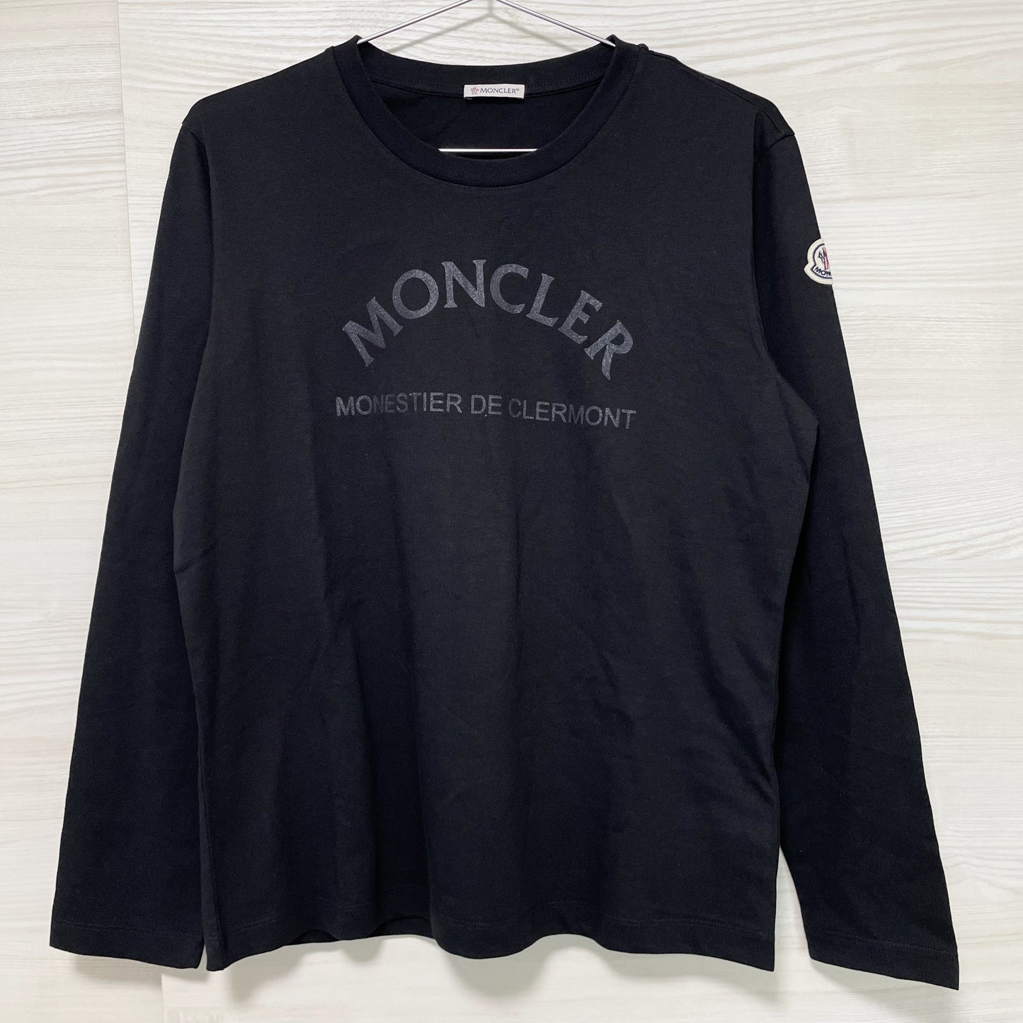 MONCLER モンクレール Tシャツ 長袖 カットソー プリント クルーネック レディース ブラック シンプル 新品未使用