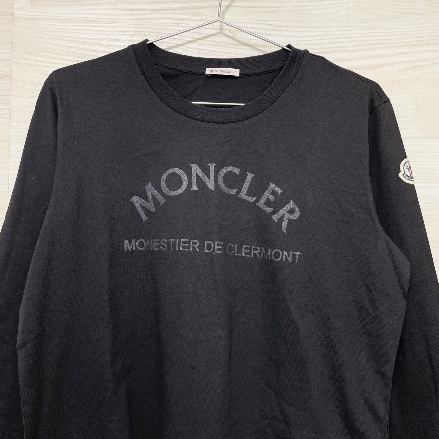 MONCLER モンクレール Tシャツ 長袖 カットソー プリント クルーネック レディース ブラック シンプル 新品未使用