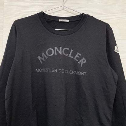 MONCLER モンクレール Tシャツ 長袖 カットソー プリント クルーネック レディース ブラック シンプル 新品未使用