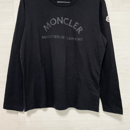 MONCLER モンクレール Tシャツ 長袖 カットソー プリント クルーネック レディース ブラック シンプル 新品未使用