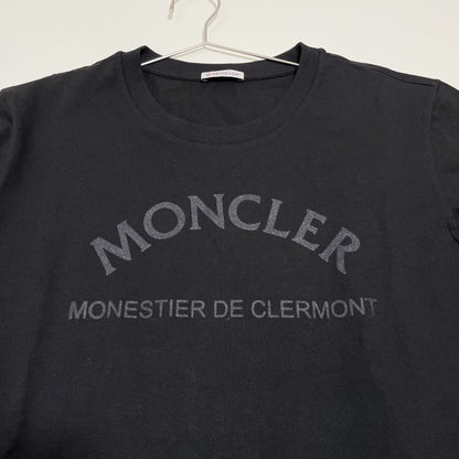 MONCLER モンクレール Tシャツ 長袖 カットソー プリント クルーネック レディース ブラック シンプル 新品未使用