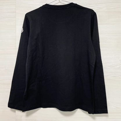 MONCLER モンクレール Tシャツ 長袖 カットソー プリント クルーネック レディース ブラック シンプル 新品未使用
