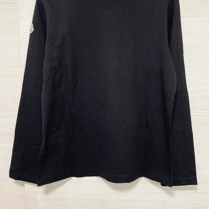 MONCLER モンクレール Tシャツ 長袖 カットソー プリント クルーネック レディース ブラック シンプル 新品未使用