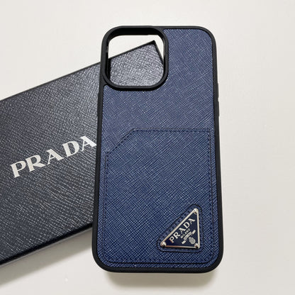 PRADA プラダ iPhone14 Pro Max ケース スマホケース ロゴ ネイビー 紺 シンプル サフィアーノ 新品未使用