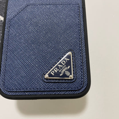 PRADA プラダ iPhone14 Pro Max ケース スマホケース ロゴ ネイビー 紺 シンプル サフィアーノ 新品未使用