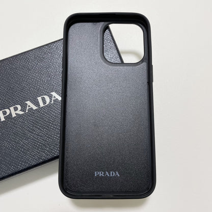 PRADA プラダ iPhone14 Pro Max ケース スマホケース ロゴ ネイビー 紺 シンプル サフィアーノ 新品未使用