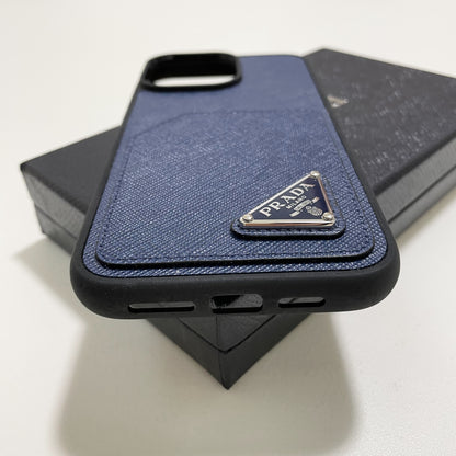 PRADA プラダ iPhone14 Pro Max ケース スマホケース ロゴ ネイビー 紺 シンプル サフィアーノ 新品未使用