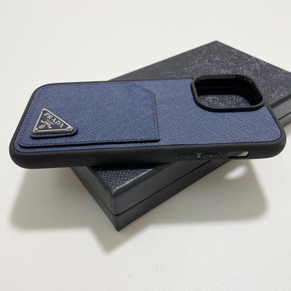PRADA プラダ iPhone14 Pro Max ケース スマホケース ロゴ ネイビー 紺 シンプル サフィアーノ 新品未使用