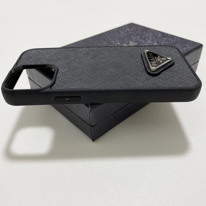 PRADA プラダ iPhone13 mini ケース スマホケース ロゴ NERO 黒 シンプル サフィアーノ 新品未使用