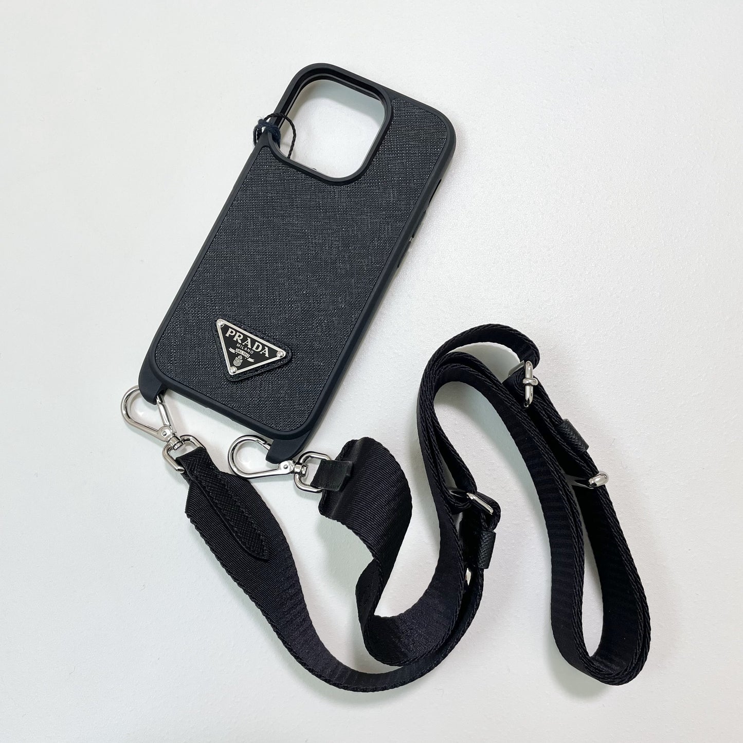 PRADA プラダ iPhone 14 Pro ケース スマホケース ショルダー ストラップ シンプル レディース 黒 新品未使用