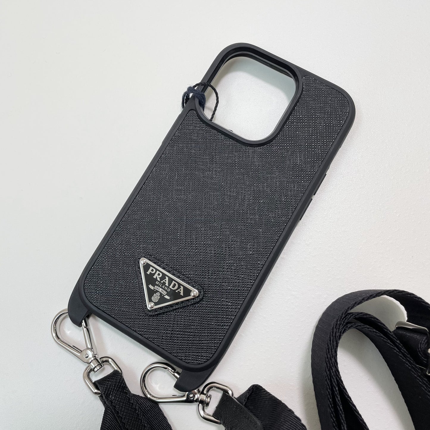 PRADA プラダ iPhone 14 Pro ケース スマホケース ショルダー ストラップ シンプル レディース 黒 新品未使用