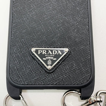 PRADA プラダ iPhone 14 Pro ケース スマホケース ショルダー ストラップ シンプル レディース 黒 新品未使用