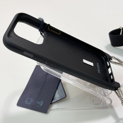 PRADA プラダ iPhone 14 Pro ケース スマホケース ショルダー ストラップ シンプル レディース 黒 新品未使用