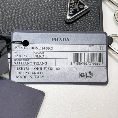 PRADA プラダ iPhone 14 Pro ケース スマホケース ショルダー ストラップ シンプル レディース 黒 新品未使用