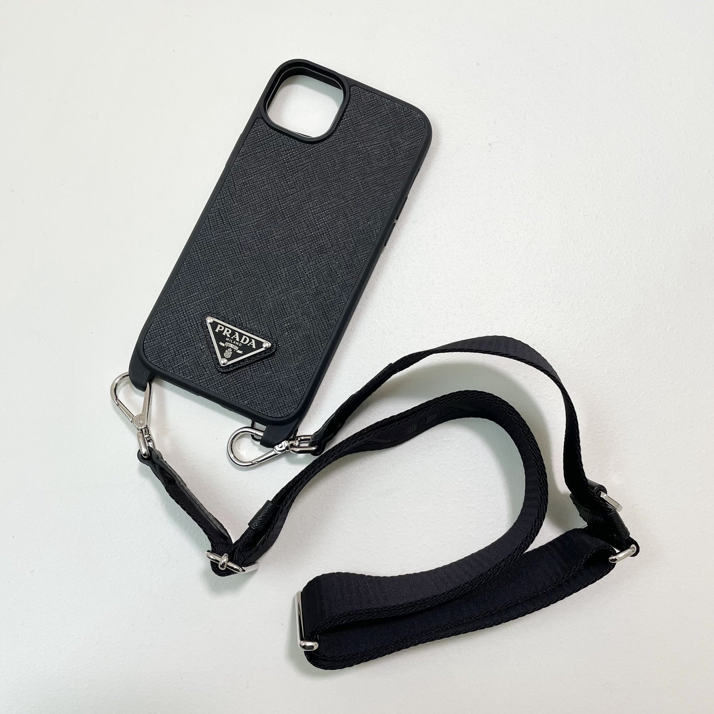 PRADA プラダ iPhone14 Plus ケース スマホケース ショルダー ストラップ シンプル 黒 ブラック 新品未使用