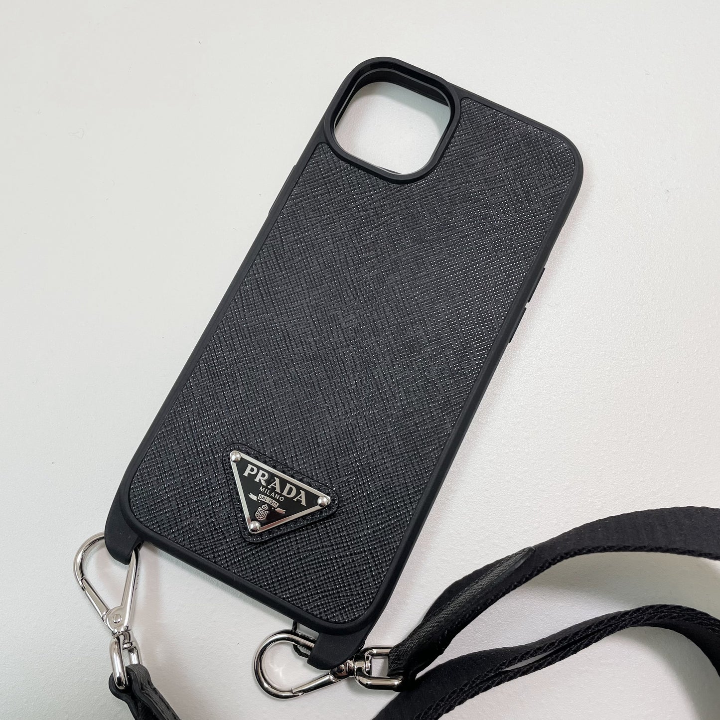 PRADA プラダ iPhone14 Plus ケース スマホケース ショルダー ストラップ シンプル 黒 ブラック 新品未使用