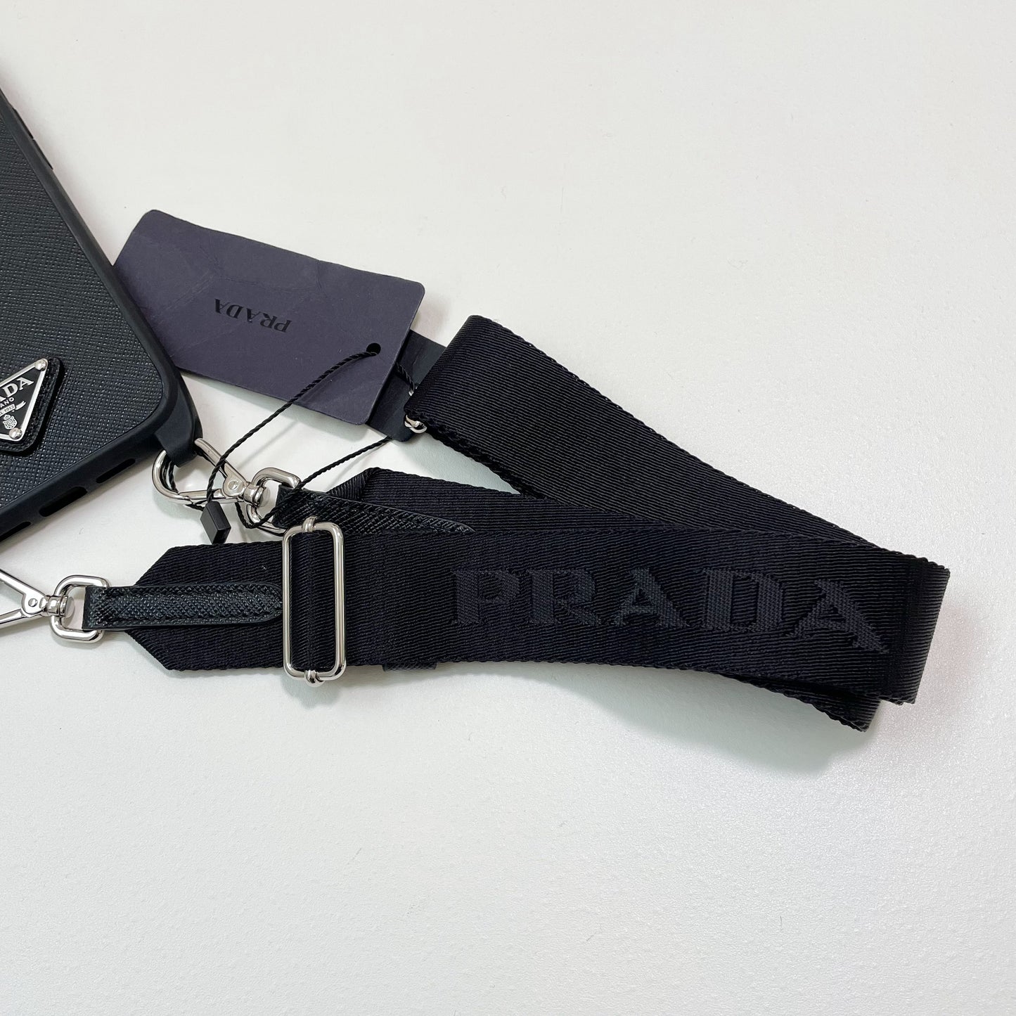 PRADA プラダ iPhone14 Plus ケース スマホケース ショルダー ストラップ シンプル 黒 ブラック 新品未使用