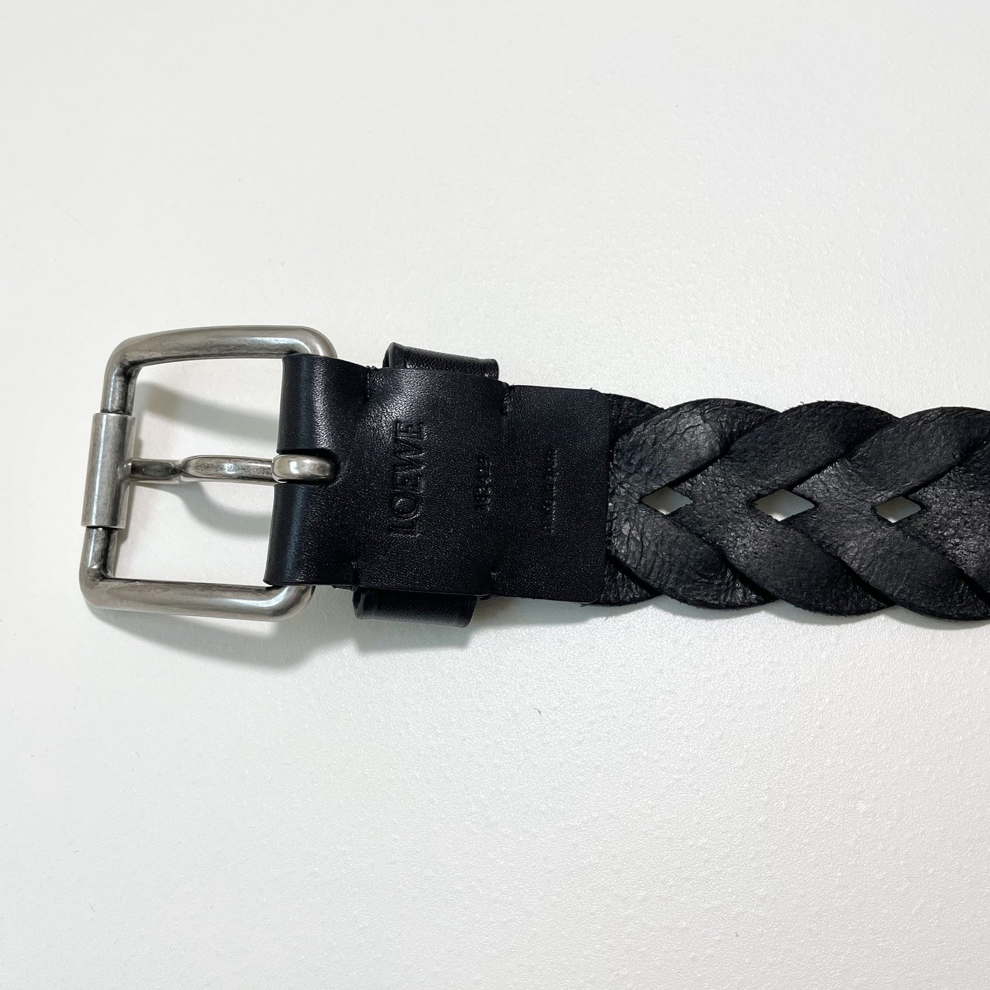 LOEWE  ロエベ ベルト 編み込み メンズ 男性 レディース 女性 ロゴ バックル ブランド 黒 ブラック 新品未使用