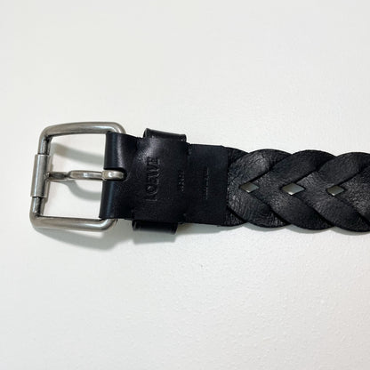 LOEWE  ロエベ ベルト 編み込み メンズ 男性 レディース 女性 ロゴ バックル ブランド 黒 ブラック 新品未使用