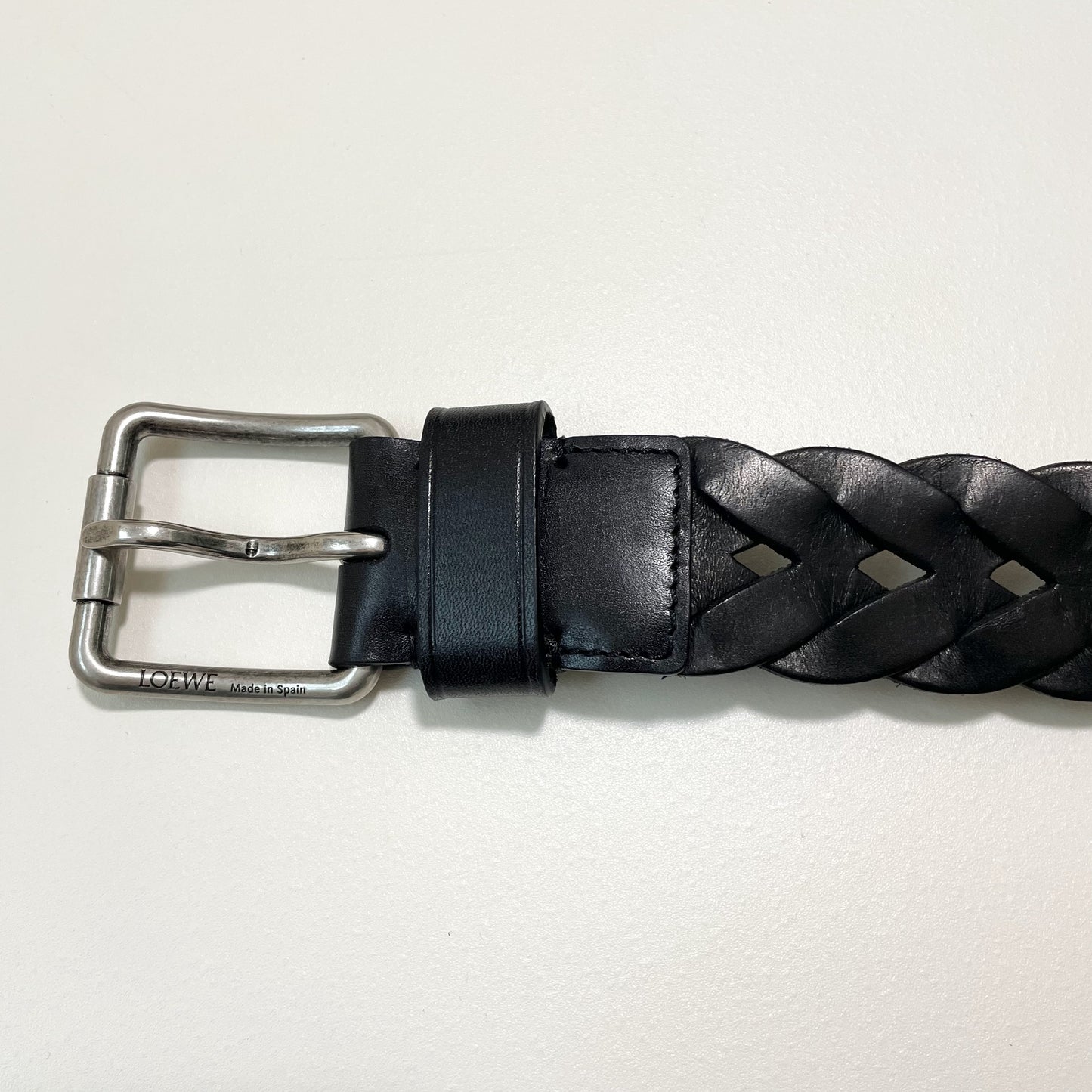 LOEWE  ロエベ ベルト 編み込み メンズ 男性 レディース 女性 ロゴ バックル ブランド 黒 ブラック 新品未使用