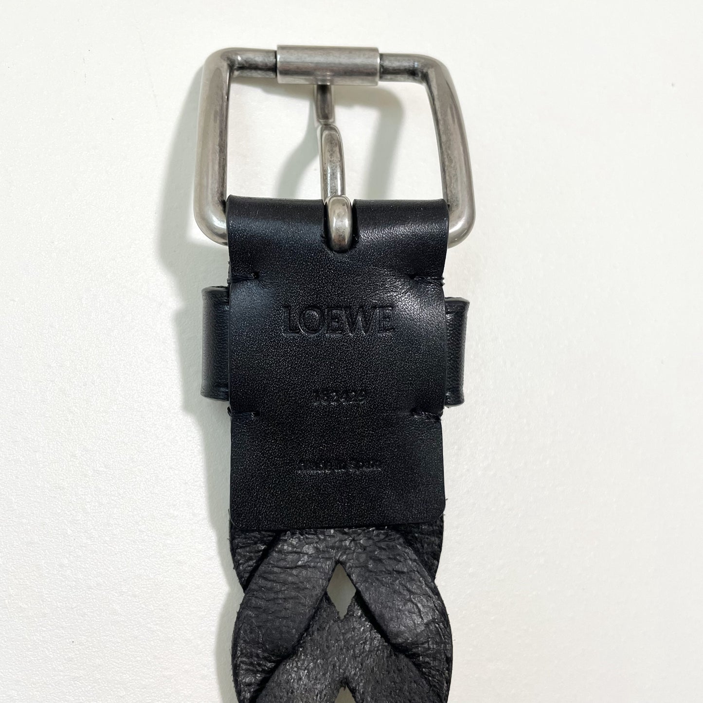 LOEWE  ロエベ ベルト 編み込み メンズ 男性 レディース 女性 ロゴ バックル ブランド 黒 ブラック 新品未使用