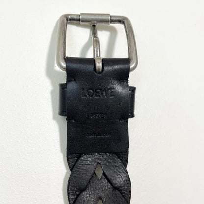 LOEWE  ロエベ ベルト 編み込み メンズ 男性 レディース 女性 ロゴ バックル ブランド 黒 ブラック 新品未使用
